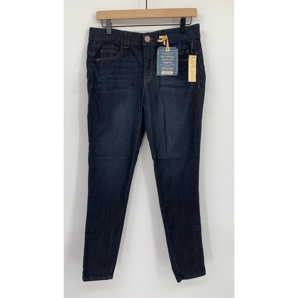 Democracy Jeans 8 Blue Denim Ab solution Booty Lift Jegging Dark Wash Denim NEW